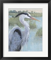 Framed 'Blue Heron Portrait II' border=