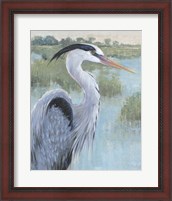 Framed 'Blue Heron Portrait II' border=