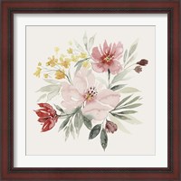 Framed 'Pink Posy Dance I' border=