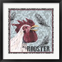 Framed 'White Rooster I' border=