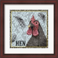 Framed 'White Rooster II' border=