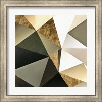 Framed 'Gold Polygon Wall I' border=