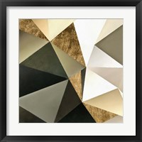 Framed 'Gold Polygon Wall I' border=