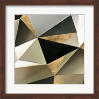 Framed Gold Polygon Wall II