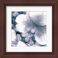 Framed 'Blue Shaded Leaves I' border=