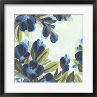 Lush Indigo Blooms I Framed Print