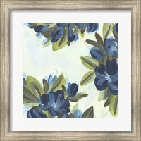 Framed 'Lush Indigo Blooms II' border=