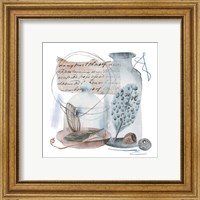 Framed 'Message in a Bottle II' border=