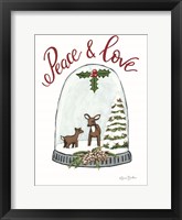 Framed Peace and Love Deer