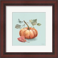 Framed 'Autumn in Nature 04 on Aqua' border=