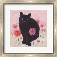 Framed 'Nina the Cat 02' border=