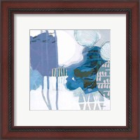 Framed 'Abstract Layers IV Blue' border=