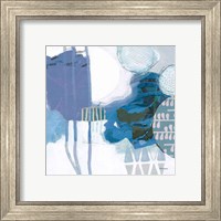 Framed 'Abstract Layers IV Blue' border=