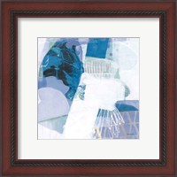 Framed 'Abstract Layers III Blue' border=