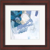 Framed 'Abstract Layers II Blue' border=