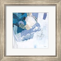 Framed 'Abstract Layers II Blue' border=