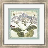 Framed 'Parisian Flowers I Bees' border=