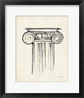 Museum Sketches V Off White Framed Print