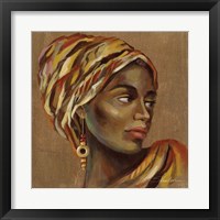 Framed 'African Beauty I' border=