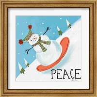 Framed 'Snowman Snowday III' border=