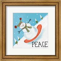 Framed 'Snowman Snowday III' border=