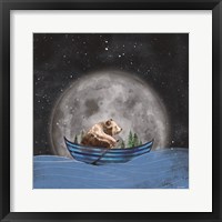 Framed Bear Rowing in the Sea