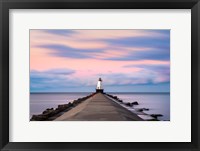 Framed Ludington North Breakwater Light Sunrise