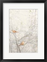 Birds in Trees II Brown Framed Print