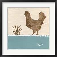 Out to Pasture I  Brown Chicken Framed Print