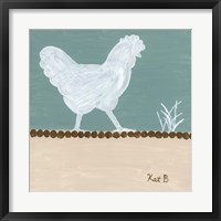 Out to Pasture IV  White Chicken Framed Print