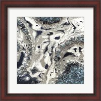 Framed 'Blue Silver Marble I' border=