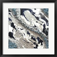 Blue Silver Marble II Framed Print