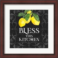 Framed 'Live with Zest sentiment I-Bless this Kitchen' border=