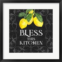 Framed Live with Zest sentiment I-Bless this Kitchen