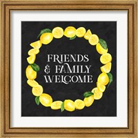 Framed 'Live with Zest wreath sentiment III-Friends & Family' border=