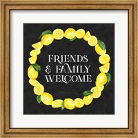 Framed 'Live with Zest wreath sentiment III-Friends & Family' border=