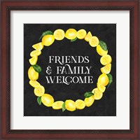 Framed 'Live with Zest wreath sentiment III-Friends & Family' border=