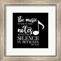 Framed 'Moved by Music black II-Mozart' border=