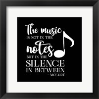 Moved by Music black II-Mozart Framed Print