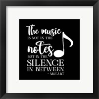 Framed 'Moved by Music black II-Mozart' border=