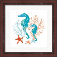 Framed 'Coral Aqua XII' border=