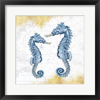 Framed 'Deep Blue Sea VIII White Gold' border=