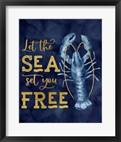 Deep Blue Sea XIV on Gold Framed Print