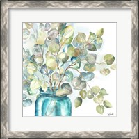 Framed 'Eucalyptus in Mason Jar II' border=