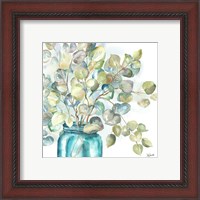 Framed 'Eucalyptus in Mason Jar II' border=