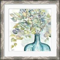 Framed 'Eucalyptus in Mason Jar III' border=