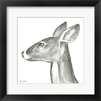 Framed Watercolor Pencil Forest VII-Doe