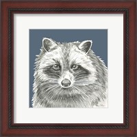 Framed 'Watercolor Pencil Forest color VI-Raccoon' border=