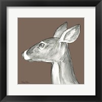 Watercolor Pencil Forest color VII-Doe Framed Print