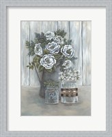 Framed Floral Country Gray